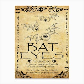 Bat Eyes, Halloween Poster Canvas Print