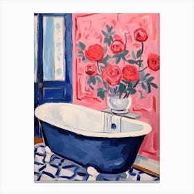 A Bathtube Full Of Rose In A Bathroom 4 Canvas Print