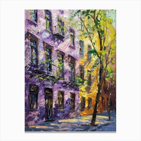 Purple Buildings In New York City Canvas Print