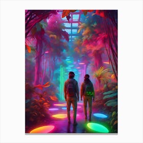 Out of this World - Virtual Reality Neon Jungle Canvas Print