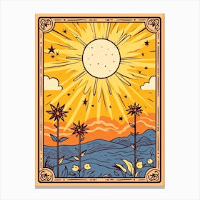 Bold Bright Sun Tarot Card Style 5 Canvas Print