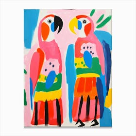 Colourful Kids Animal Art Macaw 3 Canvas Print