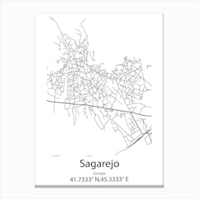 Sagarejo,Georgia Minimalist Map Canvas Print