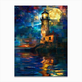 Lighthouse At Night 11 Canvas Print