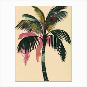 Palm Tree Colourful Illustration 4 Canvas Print