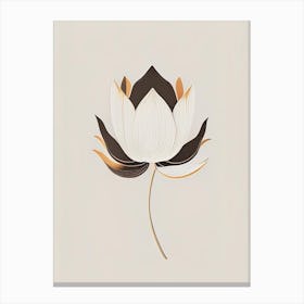 Amur Lotus Retro Minimal 1 Canvas Print