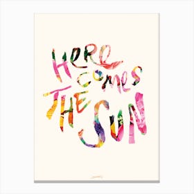 The Beatles Here Comes The Sun Typographic Illustration 1 Canvas Print