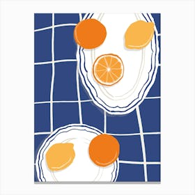 Food Illustration Oranges Preppy Contemporary Kitchen Canvas Print