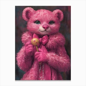 Pink Teddy Bear Canvas Print