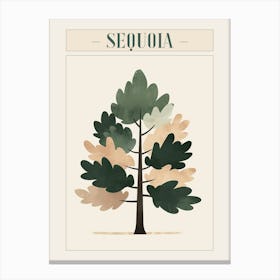 Sequoia Tree Minimal Japandi Illustration 4 Poster Canvas Print