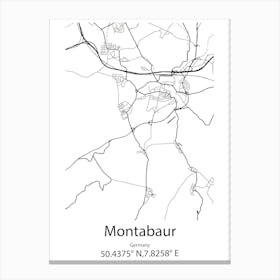 Montabaur,Germany Minimalist Map Canvas Print