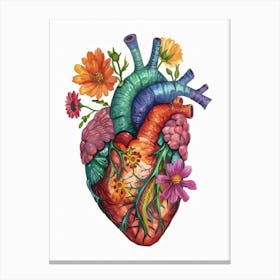 Heart With Flowers 2 Canvas Print
