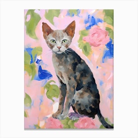 A Devon Rex Cat Painting, Impressionist Painting 2 Canvas Print