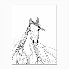 Horse Drawing animal lines art Canvas Print
