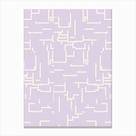 Minimalist Abstract Lines Pastel Purple Canvas Print