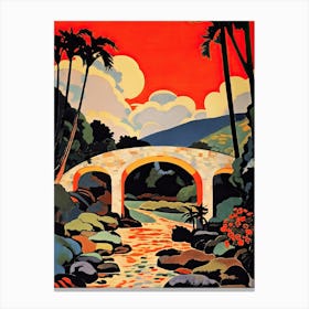 El Ferdan Railway Bridge Egypt Colourful 3 Canvas Print