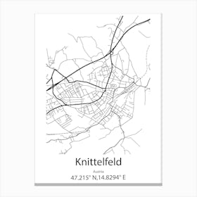 Knittelfeld,Austria Minimalist Map Canvas Print