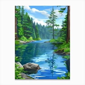 River In The Forest 1 Canvas Print