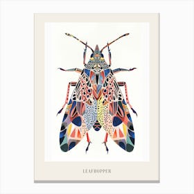 Colourful Insect Illustration Leafhopper 1 Poster Canvas Print