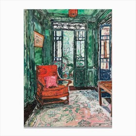 Room With Green Walls Canvas Print