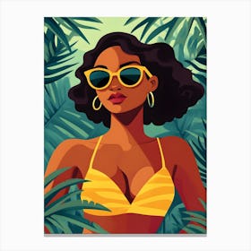 Afro-American Woman In Sunglasses Stampe su tela