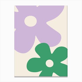 Lilac and Green flowers Canvas Print