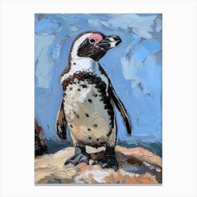 African Penguin Laurie Island Oil Painting 1 Canvas Print