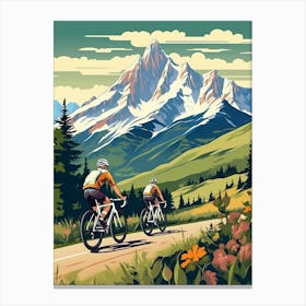 Tour De Mont Blanc France 12 Vintage Travel Illustration Canvas Print