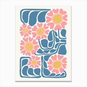 Pink Daisies Flower Market Matisse Style Canvas Print