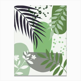 Abstract Green Leaves Canvas Print