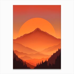 Misty Mountains Vertical Composition In Orange Tone 384 Canvas Print