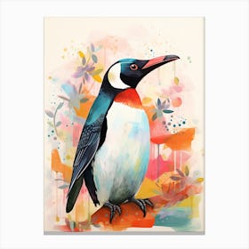 Bird Painting Collage Penguin 2 Canvas Print