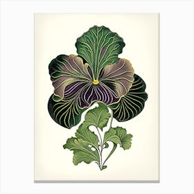 Pansy Leaf Vintage Botanical 1 Canvas Print