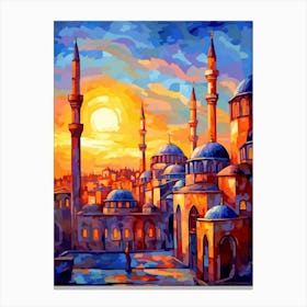 Hagia Sophia Ayasofya Pixel Art 7 Canvas Print