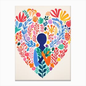 Heart Portrait Of A Person Matisse Inspired Patterns 3 Canvas Print