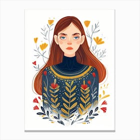 Illustration Of A Girl 1 Canvas Print