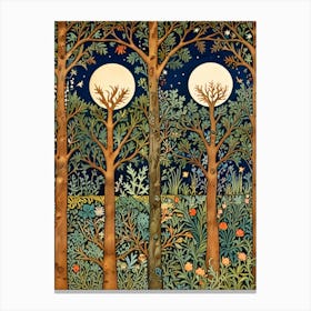 William Morris Print Moonlight In The Woods 1 Canvas Print