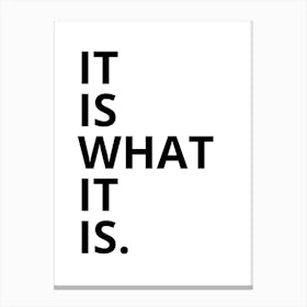 It Is What It Is Canvas Print