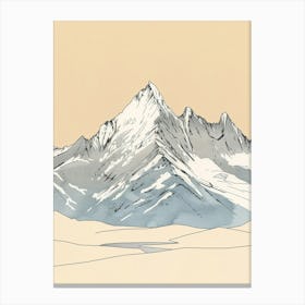 Mount Bierstadt Usa Color Line Drawing (8) Canvas Print