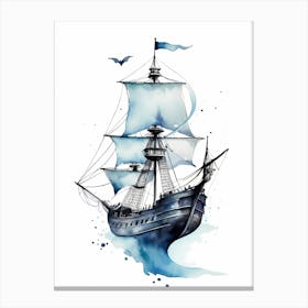 Sailing Ships Watercolor Painting (2) Canvas Print