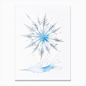 Ice, Snowflakes, Pencil Illustration 1 Canvas Print