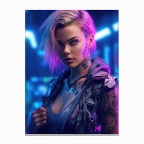 Cyberpunk Dream Girl Canvas Print