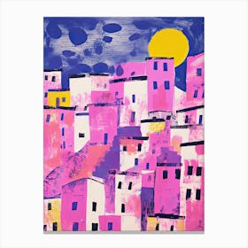 Amalfi Coast In Risograph Style 2 Canvas Print