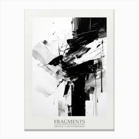 Fragments Abstract Black And White 3 Poster Canvas Print