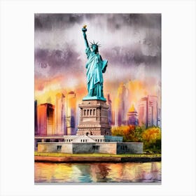 Powerful Statue Of Liberty Canvas Print