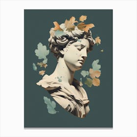 Bust Of A Woman With Leaves Canvas Print