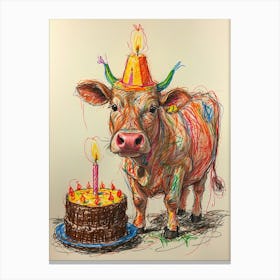 Birthday Cow 2 Canvas Print