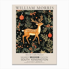 William Morris Prints Deer Illustration Christmas Gift Winter Vintage Canvas Print