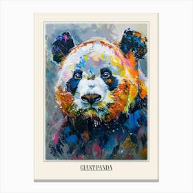 Giant Panda Colourful Watercolour 4 Poster Canvas Print