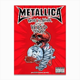 Metallica Madly In Anger With The World Tour 2004 Poster Canvas Print